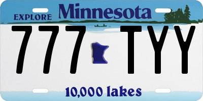 MN license plate 777TYY