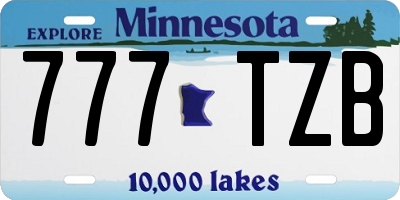 MN license plate 777TZB
