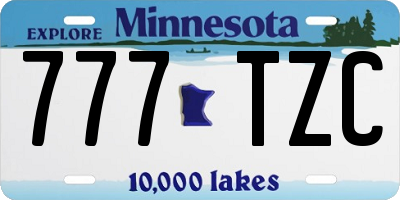 MN license plate 777TZC