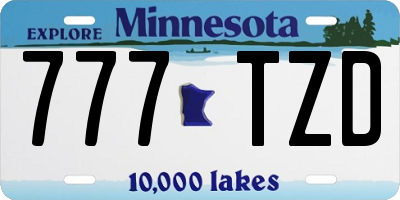 MN license plate 777TZD