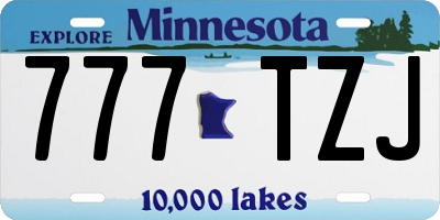 MN license plate 777TZJ