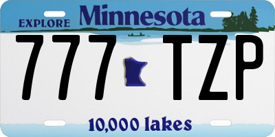 MN license plate 777TZP