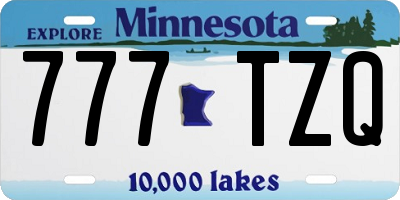 MN license plate 777TZQ
