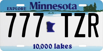 MN license plate 777TZR
