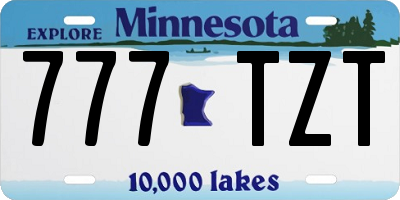 MN license plate 777TZT