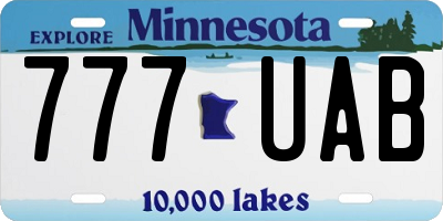 MN license plate 777UAB