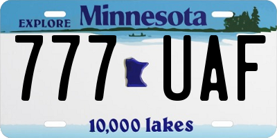 MN license plate 777UAF