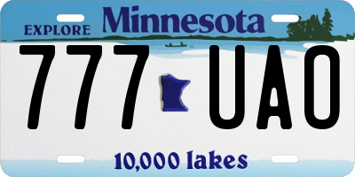 MN license plate 777UAO