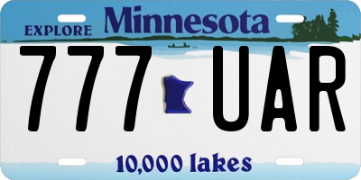 MN license plate 777UAR