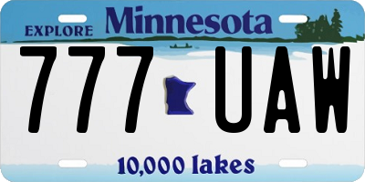 MN license plate 777UAW