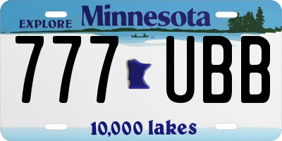 MN license plate 777UBB