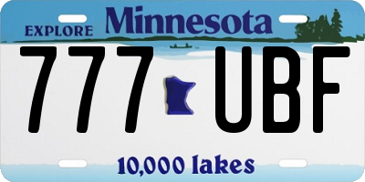 MN license plate 777UBF