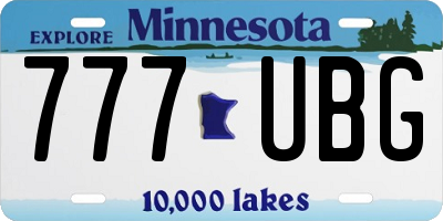 MN license plate 777UBG