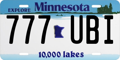 MN license plate 777UBI