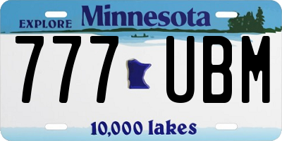 MN license plate 777UBM