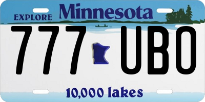 MN license plate 777UBO