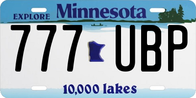 MN license plate 777UBP