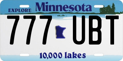 MN license plate 777UBT