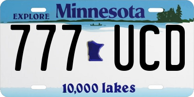 MN license plate 777UCD