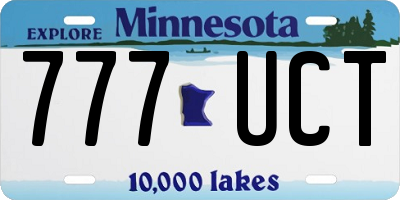 MN license plate 777UCT