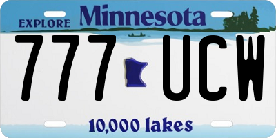 MN license plate 777UCW