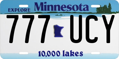 MN license plate 777UCY