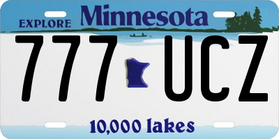 MN license plate 777UCZ