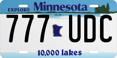 MN license plate 777UDC