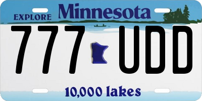 MN license plate 777UDD