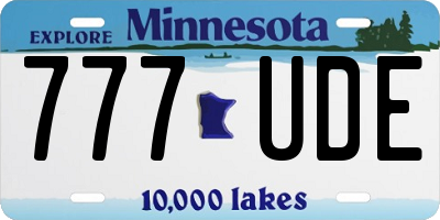 MN license plate 777UDE