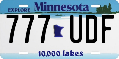 MN license plate 777UDF