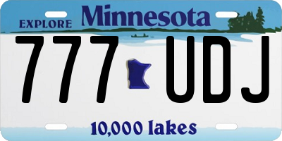 MN license plate 777UDJ