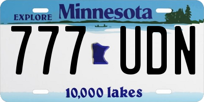MN license plate 777UDN