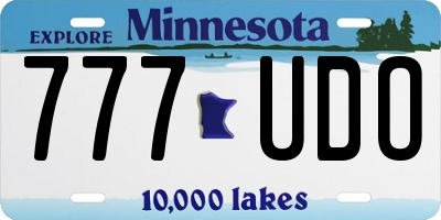 MN license plate 777UDO