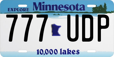 MN license plate 777UDP