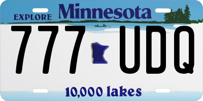 MN license plate 777UDQ