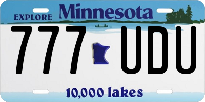 MN license plate 777UDU