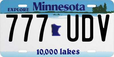 MN license plate 777UDV