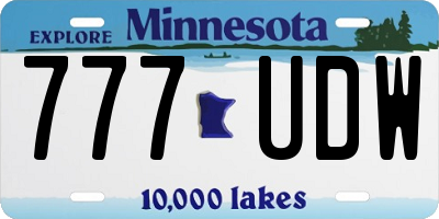 MN license plate 777UDW