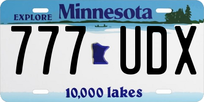 MN license plate 777UDX