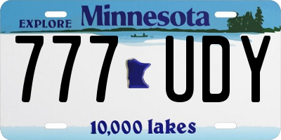 MN license plate 777UDY