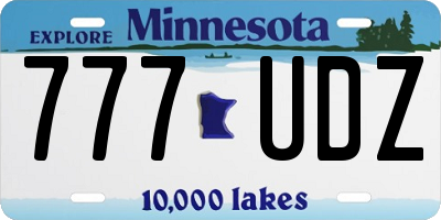 MN license plate 777UDZ