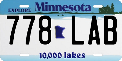 MN license plate 778LAB