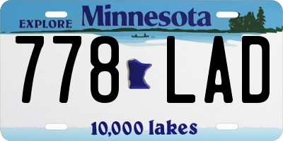 MN license plate 778LAD