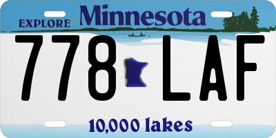 MN license plate 778LAF