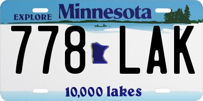 MN license plate 778LAK