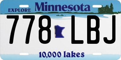 MN license plate 778LBJ