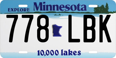 MN license plate 778LBK