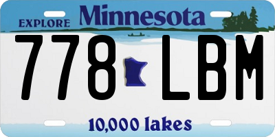 MN license plate 778LBM