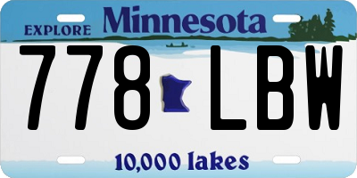 MN license plate 778LBW